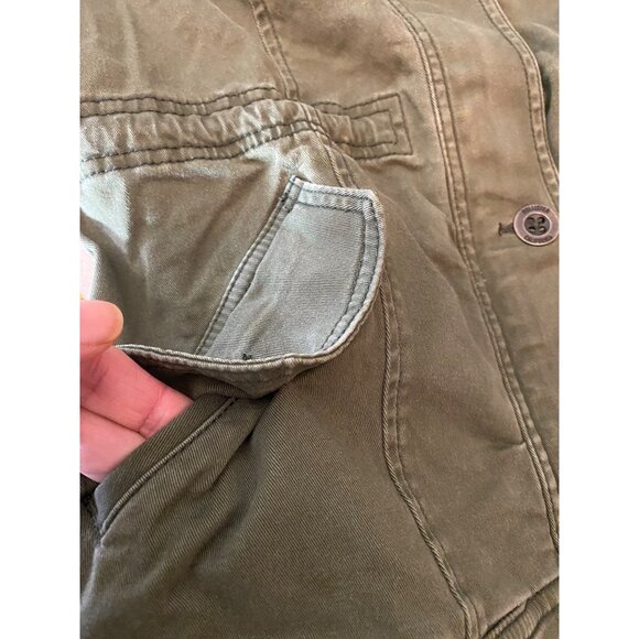 Hollister Womens Olive Green Military Style Utility Jacket Front Button Small - Picture 6 of 11